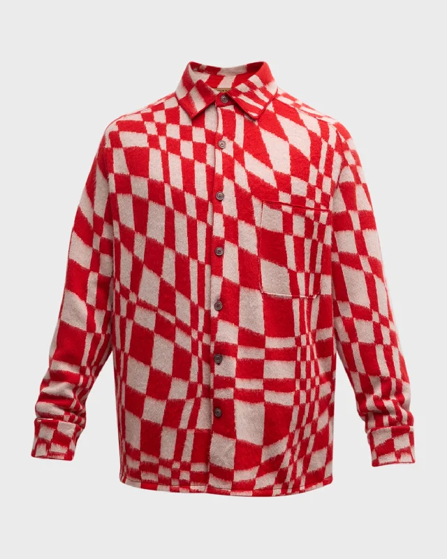 Value Deals Men's Brushed Cashmere-Silk Button-Down Shirt