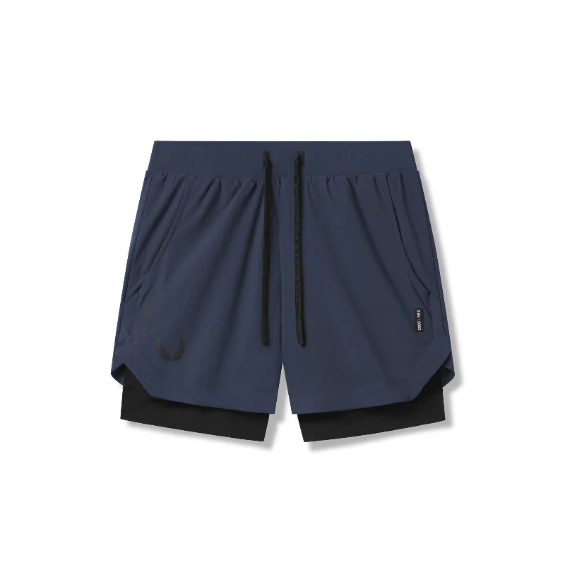 0865. Tetra-Lite™ 5" Liner Short - Navy "Wings"/Black