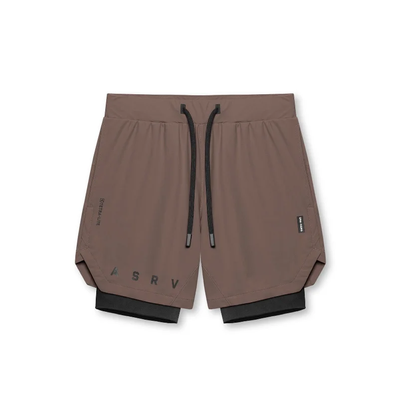 0866. Tetra-Lite™ 7" Liner Short - Deep Taupe "ASRV"/Black