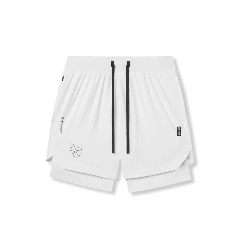 0866. Tetra-Lite™ 7" Liner Short - White "Cyber"/White