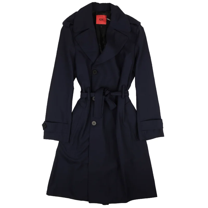 Flash Sale 424 On Fairfax Long Wool Blend Jacket - Blue