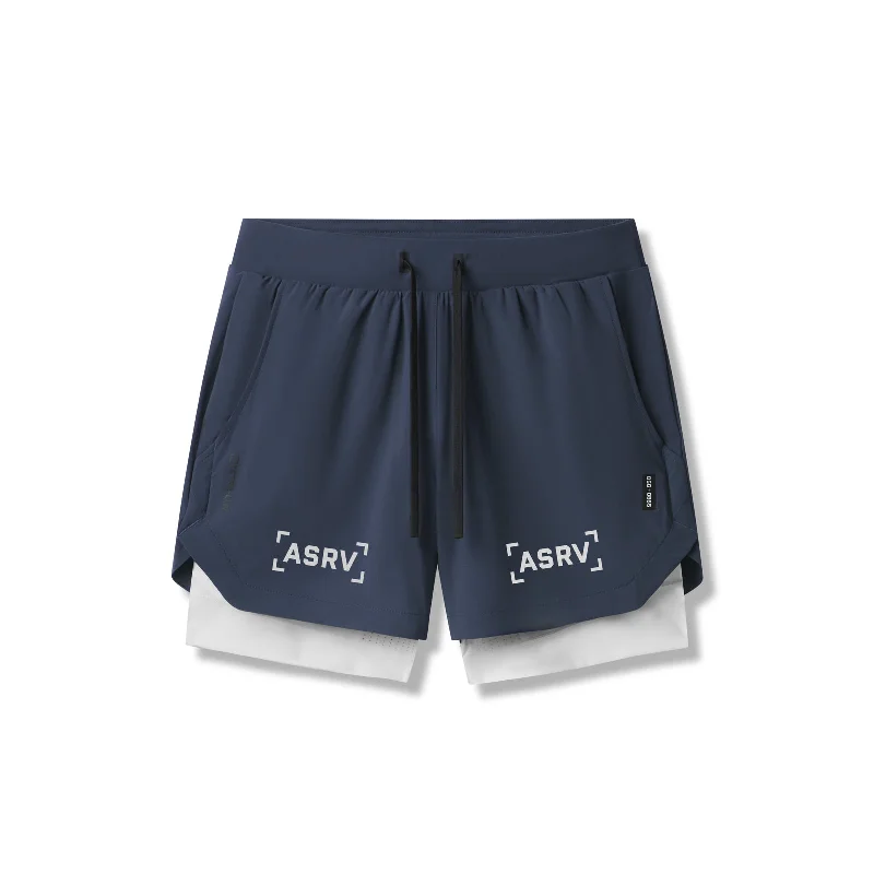 0865. Tetra-Lite™ 5" Liner Short - Navy "Bracket"/White