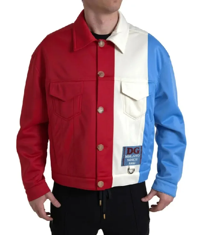 YEAR-End Clearance Dolce & Gabbana multi Polyester Collar Short Men's Jacket (Pre-Owned)