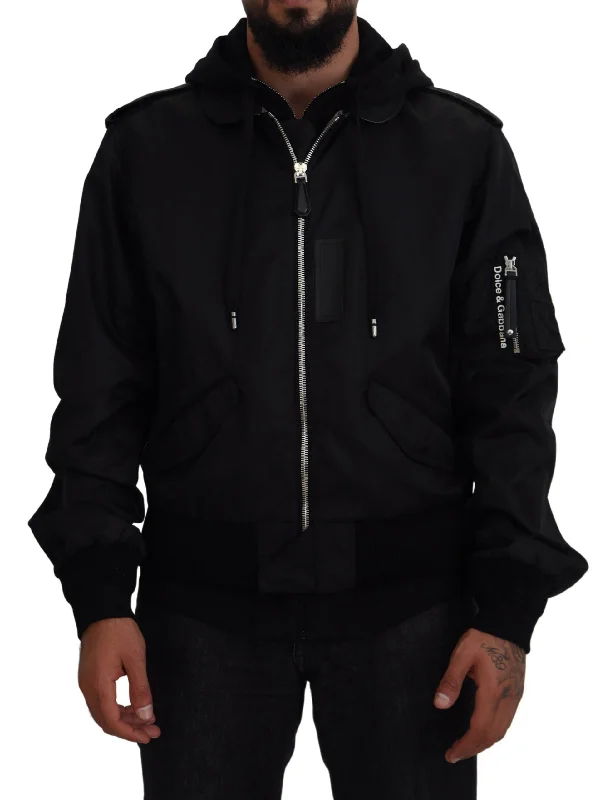 Get It Before It’s Gone Dolce & Gabbana Sleek  Hooded Bomber Men's Jacket