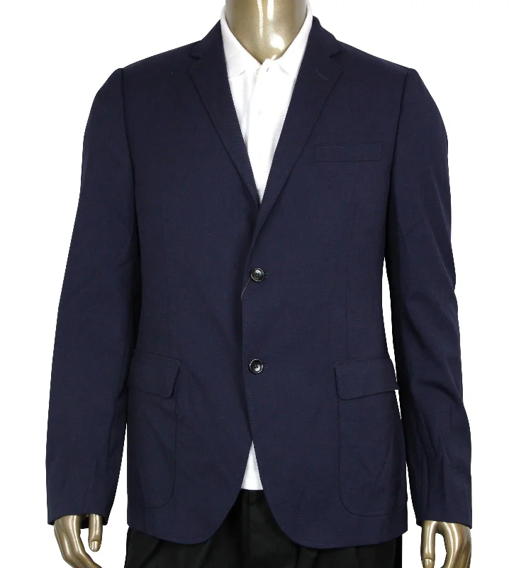 Hot Deal Gucci Men's Formal 2 Buttons blue Poly / Wool / Elastane Jacket