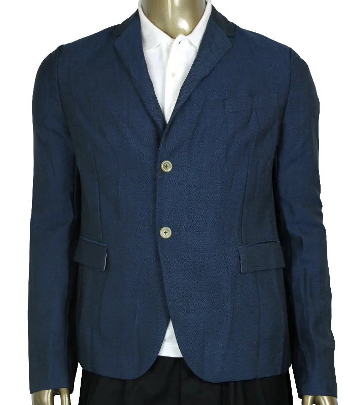 Seasonal Sale Gucci Men's Formal blue Saphire Wool / Mohair 2 Buttons Jacket