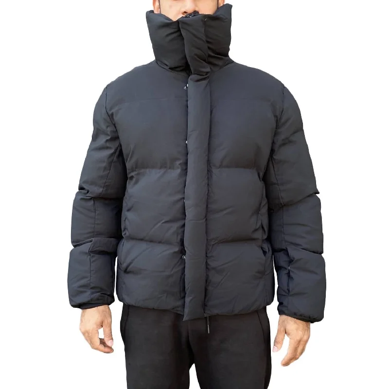 Unmissable Offer High Collar Puffer Coat In Black