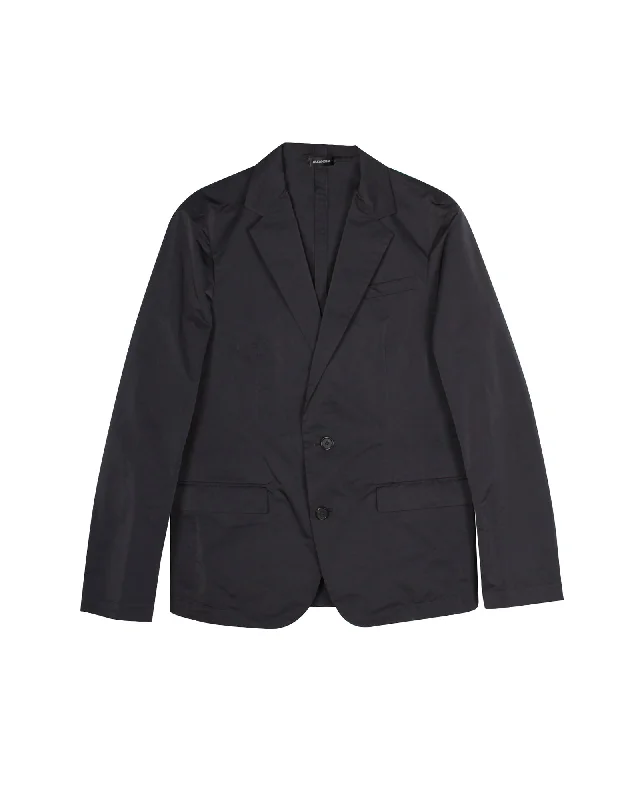 Jil Sander Tailored Single Breasted Blazer in Black Polyester