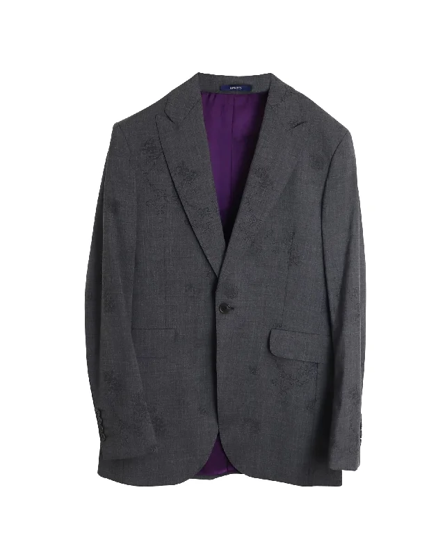 Clearance Event Big salesKenzo Baroque Motif Print Blazer and Trousers Suit Set in Gray Wool