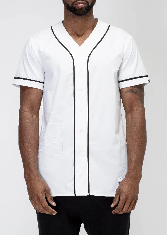 Lowest Price Limited time offer clothingKonus Men's Woven Baseball Jersey Shirt in White