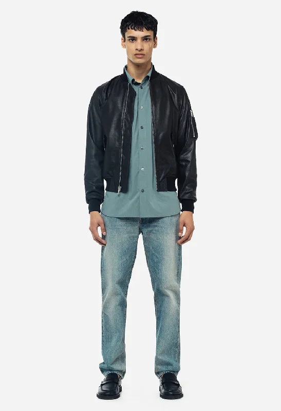 Daily Deals Leather Bogota Bomber / Black