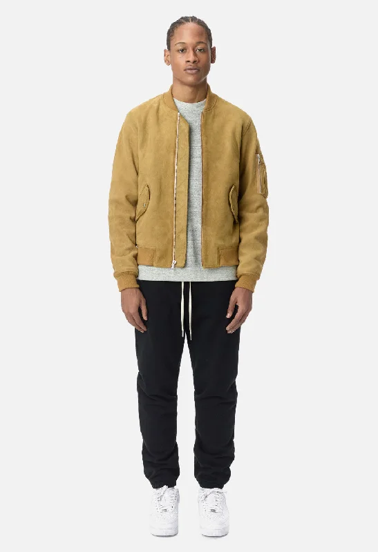 Closeout Leather Bogota Bomber / Tan Suede