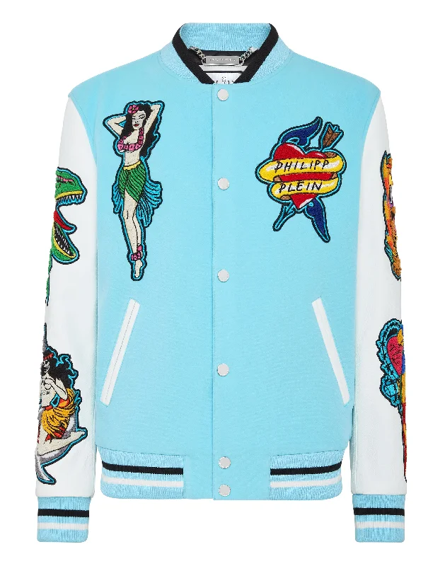 Buy Now Leather College Bomber Hawaii
