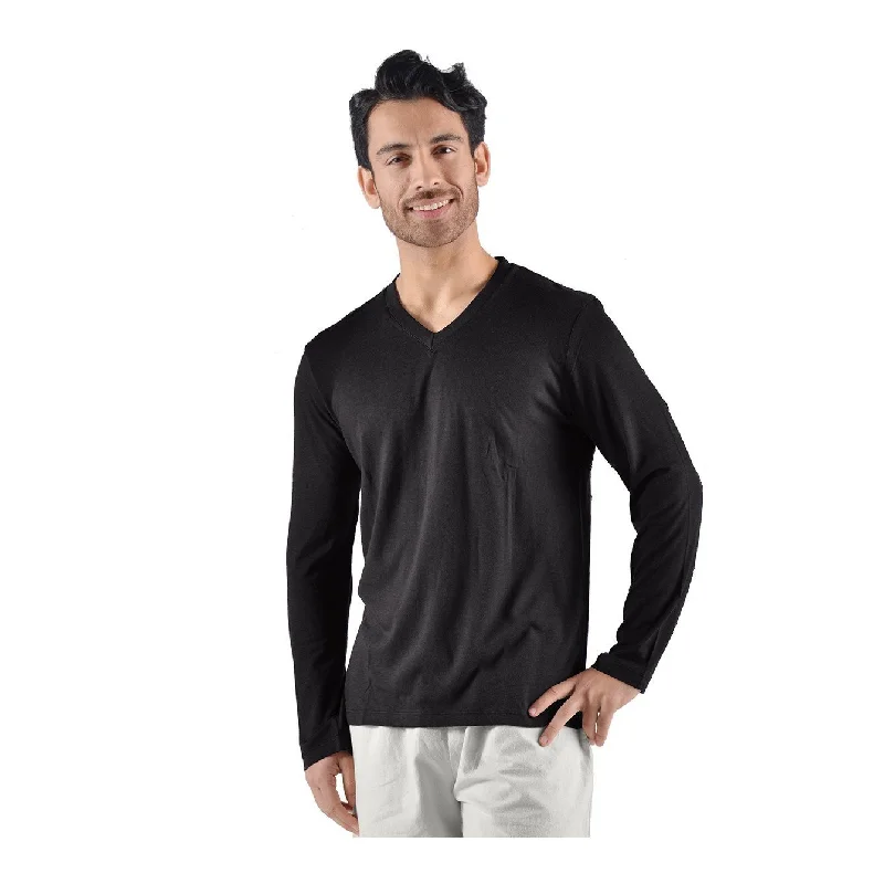 Men's Bamboo/OC Long Sleeve V-Neck T-Shirt