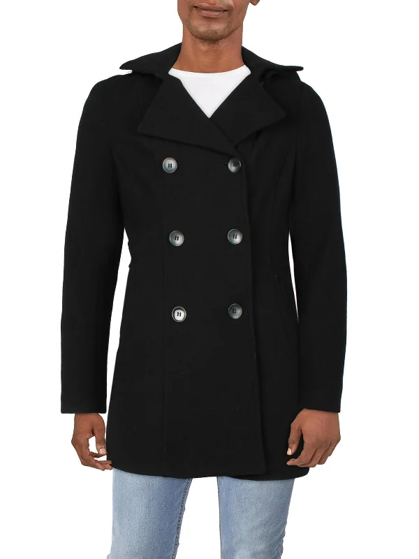 Doorbuster Deal Mens Double Breasted Warm Pea Coat