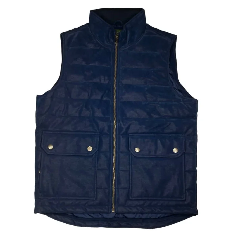 Shop and Save Men's Faux Suede Vest In Navy