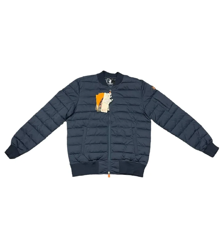 Special Savings Men's Puffer Shirt Jacket In Navy Blue