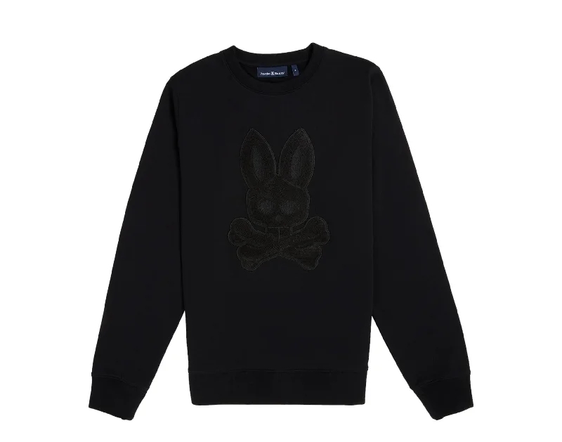 Take Advantage Psycho Bunny Men's Wayne Chenille Patch Sweatshirt Black B6S369Z1FT-BLK Take Advantage Psycho Bunny Men's Wayne Chenille Patch Sweatshirt Black B6S369Z1FT-BLK