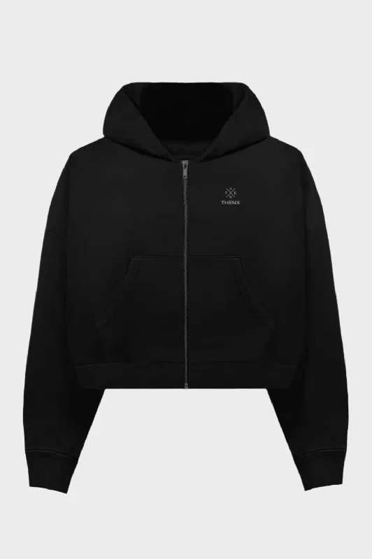 Thenx Cropped Hoodie - Black