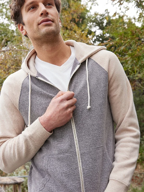 Triblend Raglan Colorblock Zip Fleece Hoodie