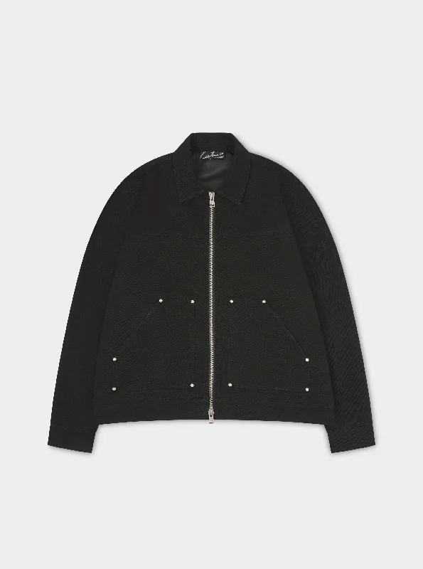 Limited Time SaleTWILL RIVET DETAIL CARPENTER JACKET - BLACK