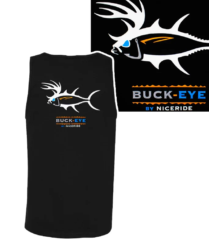 Buck-Eye - Black Or White Fruit Of The Loom Men's Tank Top, Sleeveless Tee.