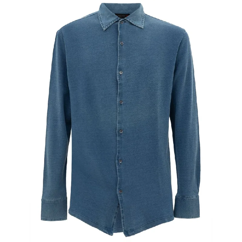 Corneliani blue Cotton Men's Shirt