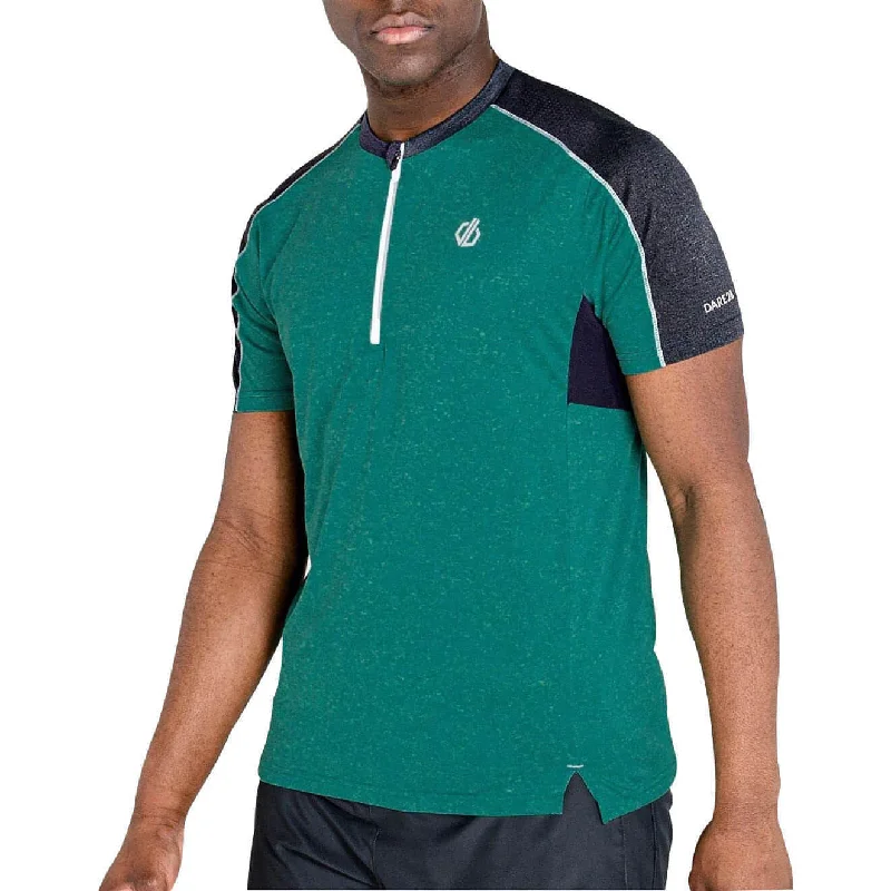 Dare2B Aces II Half Zip Short Sleeve Mens Training Top - Green