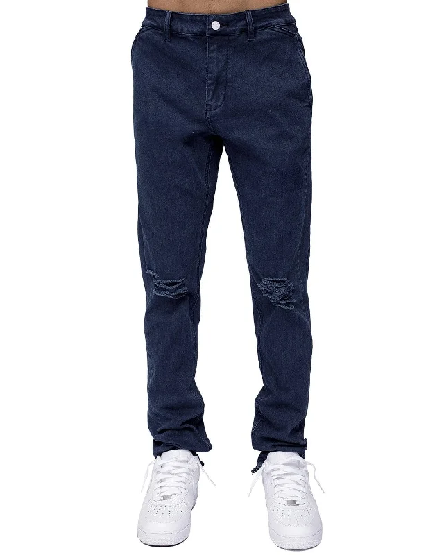 Konus Men's Ankle Zipper Pants In Navy