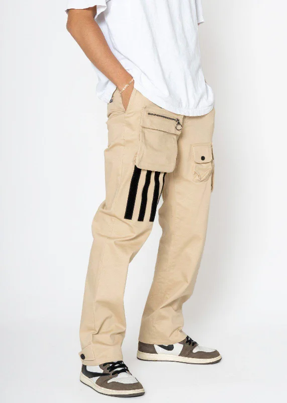 Konus Men's Cargo Pants with Removable Pocket in Khaki