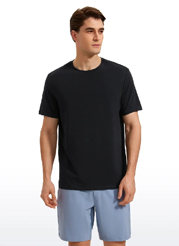 Pima Cotton T-Shirts Short Sleeve Crew Neck