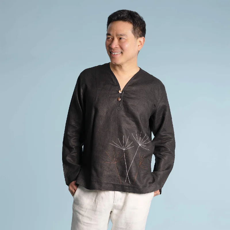 Clearance Event Travel essentials100% Organic Linen SAMADHI Shirt (Long-Sleeve; Unisex) (Closeout - Final Sale)
