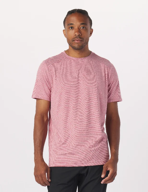 Salton Short Sleeve: Cardinal/Oatmilk Stripe