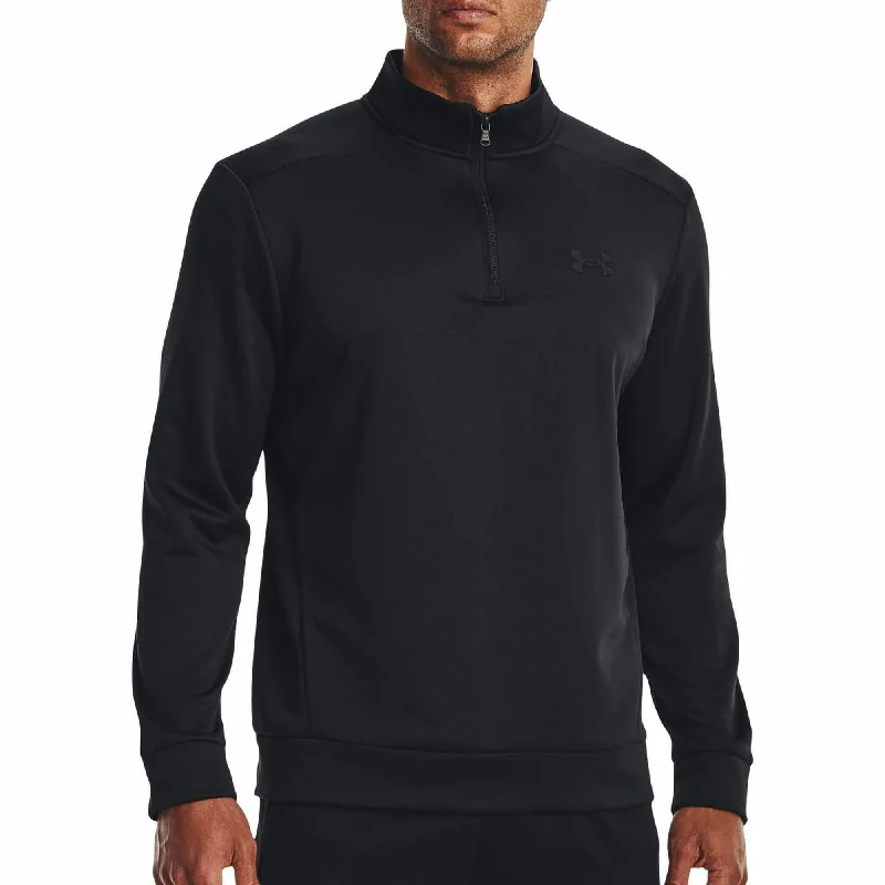 Under Armour Fleece Half Zip Long Sleeve Mens Training Top - Black