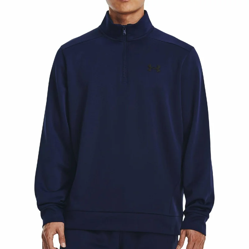 Under Armour Fleece Half Zip Long Sleeve Mens Training Top - Navy