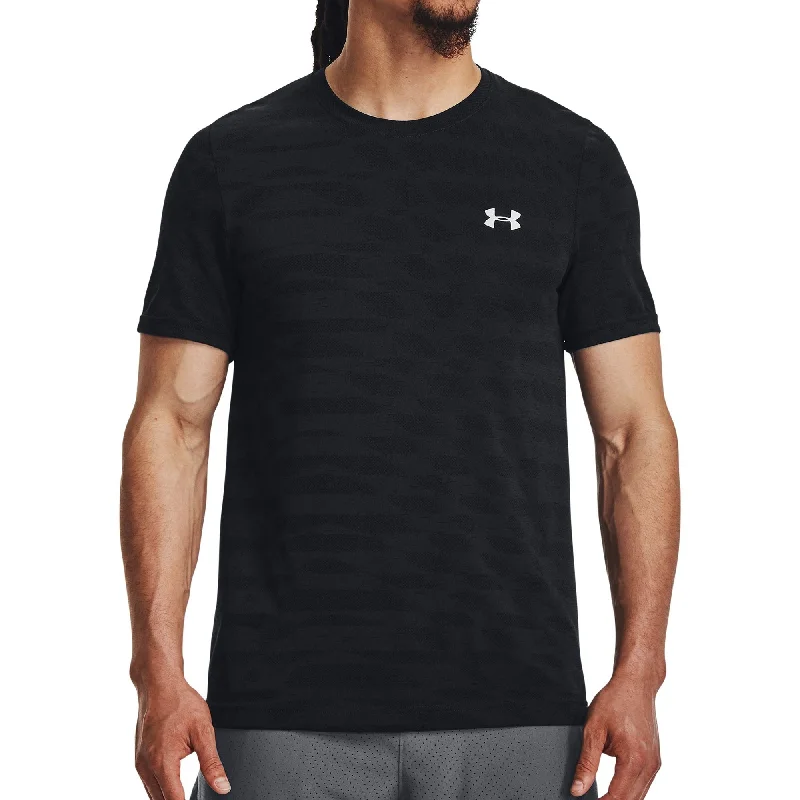 Under Armour Seamless Ripple Short Sleeve Mens Training Top - Black