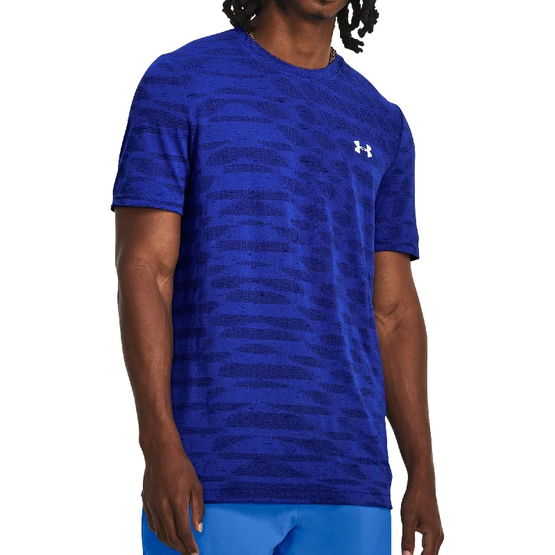 Under Armour Seamless Ripple Short Sleeve Mens Training Top - Blue