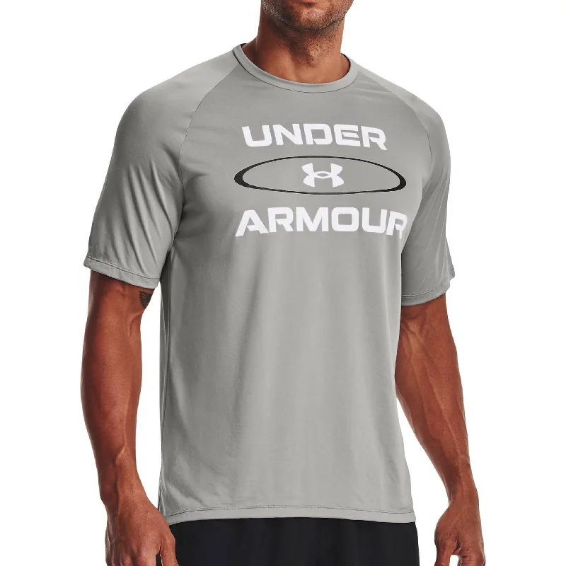 Under Armour Tech 2.0 Wordmark Graphic Short Sleeve Mens Training Top - Grey