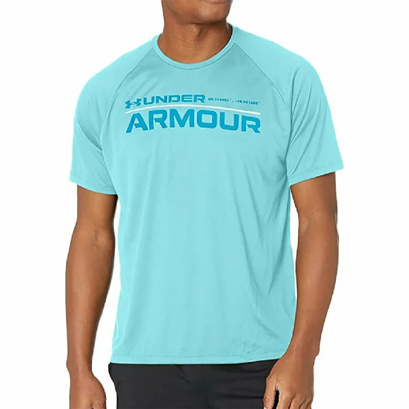 Under Armour Tech 2.0 Wordmark Short Sleeve Mens Training Top - Blue